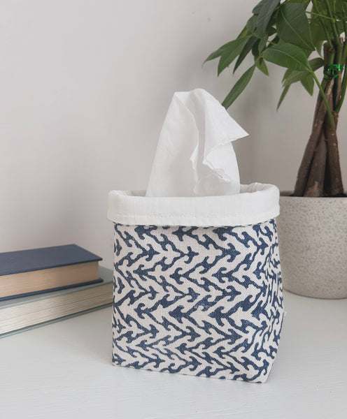 Fabric Pot ~ Veja Squid Ink on Ivory