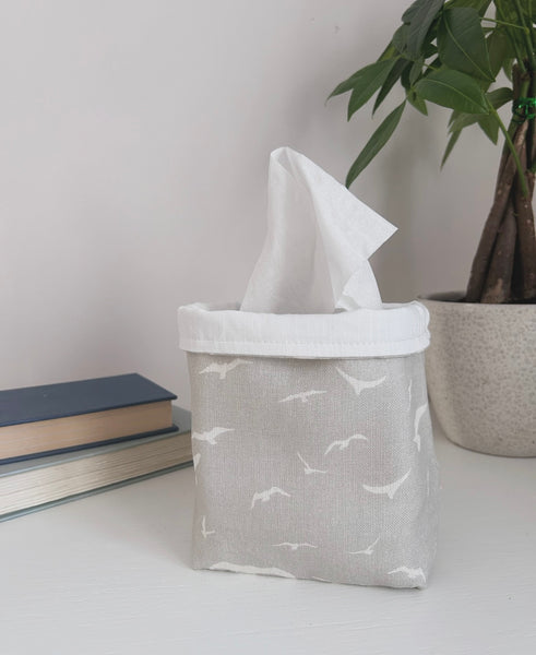 Fabric Pot ~ Seagulls Gustavian gray