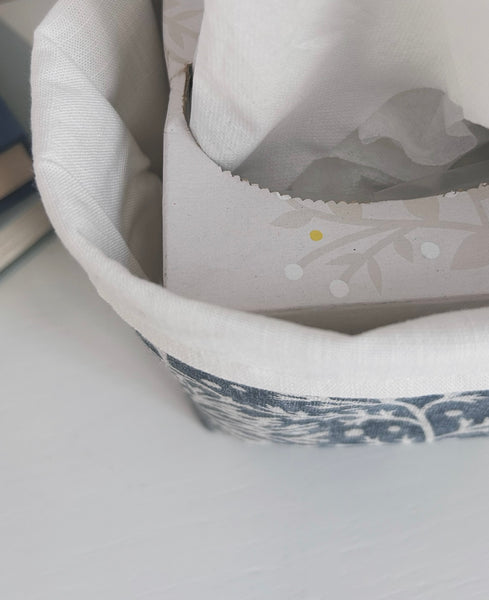 Fabric Pot ~ Ferns in Soft Teal
