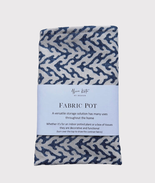 Fabric Pot ~ Veja Squid Ink on Ivory