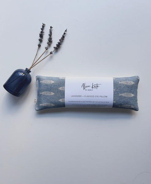 Eye Pillow Fish - Weathered Blue on Chunky Cream