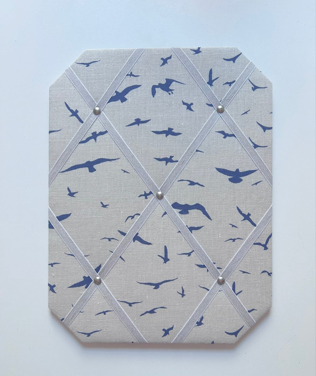 French Memo Board Seagulls, Navy Alice Kate by Design