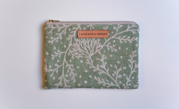 Fidra, Seaweed on Dune Zipper Pouch