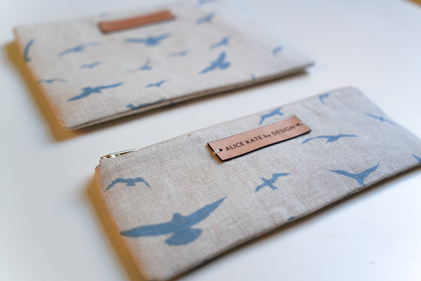 Seagull Old Blue on Stone Zipper Pouch