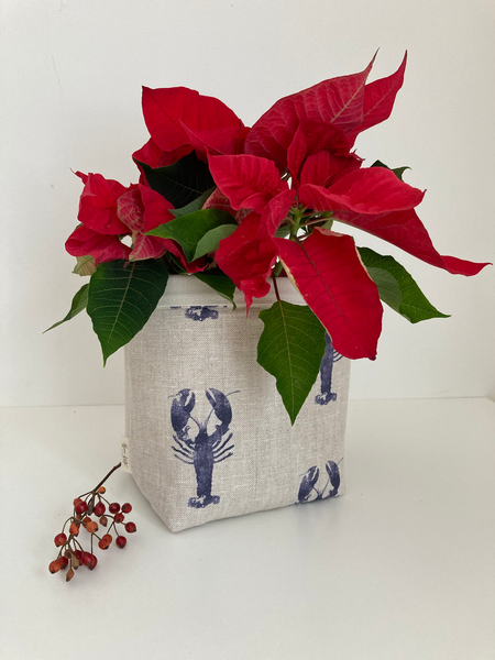Fabric Pot ~ Blue Lobster