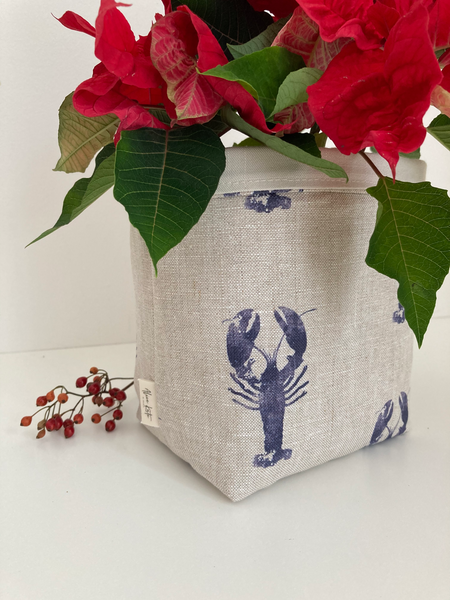Fabric Pot ~ Blue Lobster