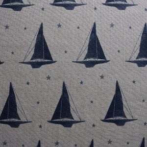 Squid Ink Blue on Stone Linen