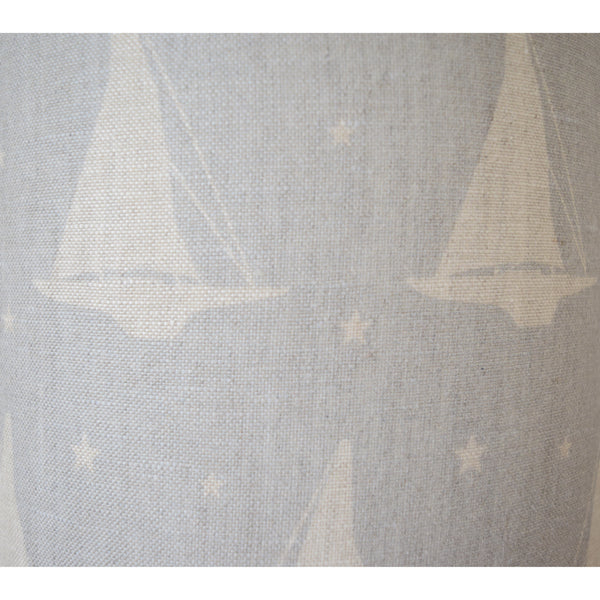 Peony & Sage Yacht Club Linen Lampshade -  Stone on a Heavy Rain Background