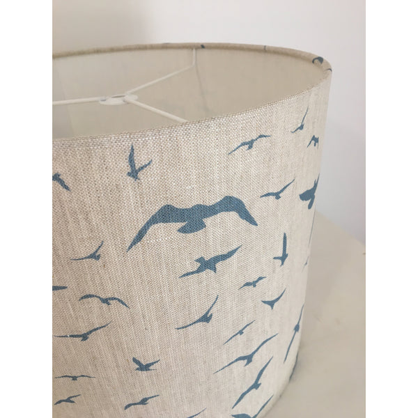 Peony & Sage Seagull Linen Lampshade - Old Blue in Stone Linen