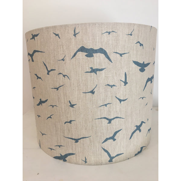 Peony & Sage Seagull Linen Lampshade - Old Blue in Stone Linen