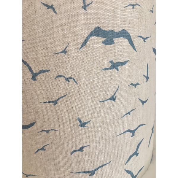 Peony & Sage Seagull Linen Lampshade - Old Blue in Stone Linen