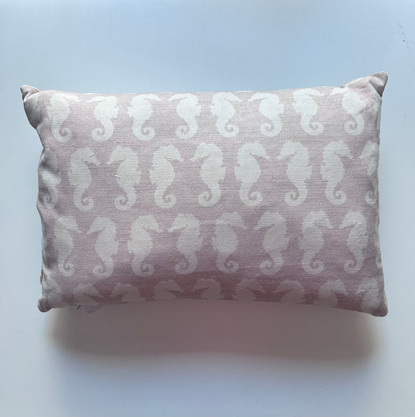 Seahorse - Cream on Pink