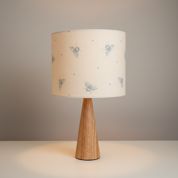 Busy Bees ~ Baby Blue on Ivory Shade + Base