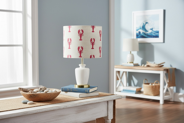 Lampshade Only - Peony & Sage Red Lobster Pot