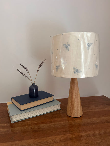 Shade + Base - Busy Bees, Blue on Ivory