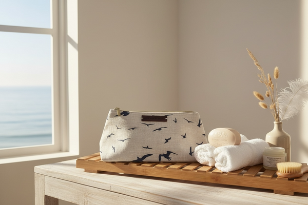 Washbag - Seagull Navy on Stone