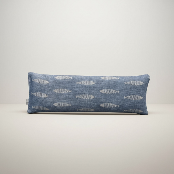 Eye Pillow Fish - Weathered Blue on Chunky Cream