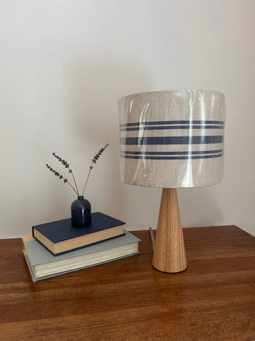 Shade + Base - Stripe, Durlston Blue on Stone