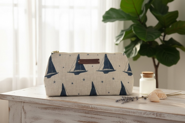 Washbag - Yacht Navy on Stone