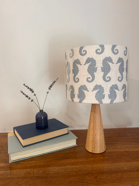 Shade + Base - Seahorse, Amalfi Blue on Ivory