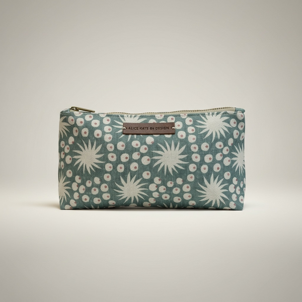 Washbag - Sundance Amalfi Blue and Rust on Stone