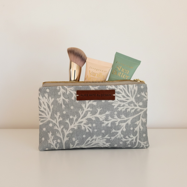 Fidra, Rain Blotch on Ivory Zipper Pouch