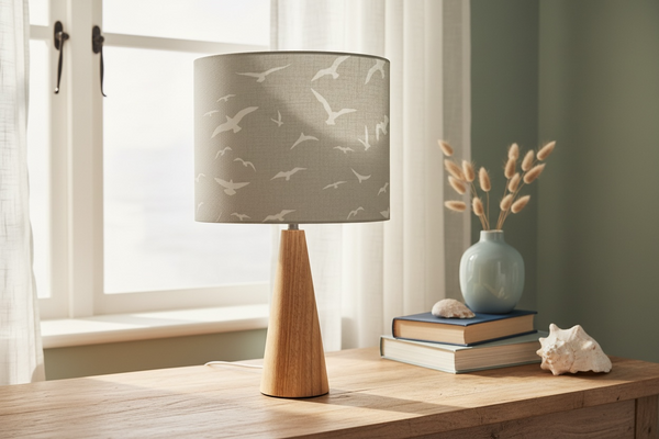 Shade + Base - Seagulls, Ivory on Gustavian Gray