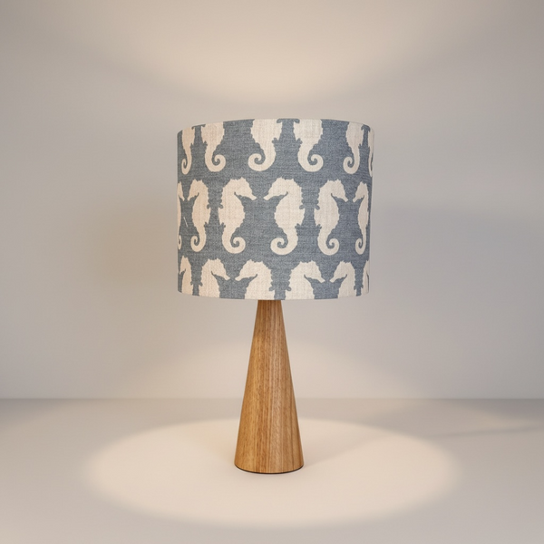 Seahorse ~ Ivory on Amalfi Blue Shade + Base