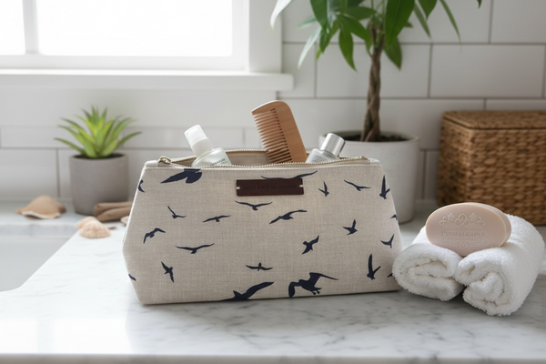 Washbag - Seagull Navy on Stone