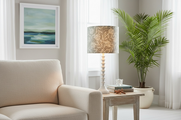 Lampshade Only - Peony & Sage Fidra Rain Blotch on Ivory