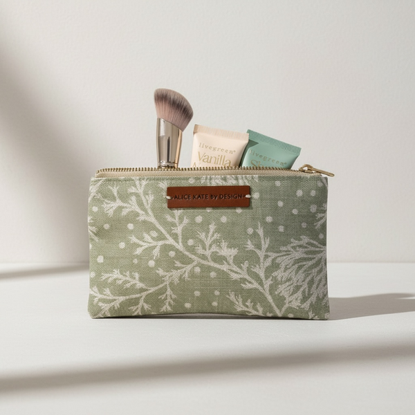 Fidra, Seaweed on Dune Zipper Pouch
