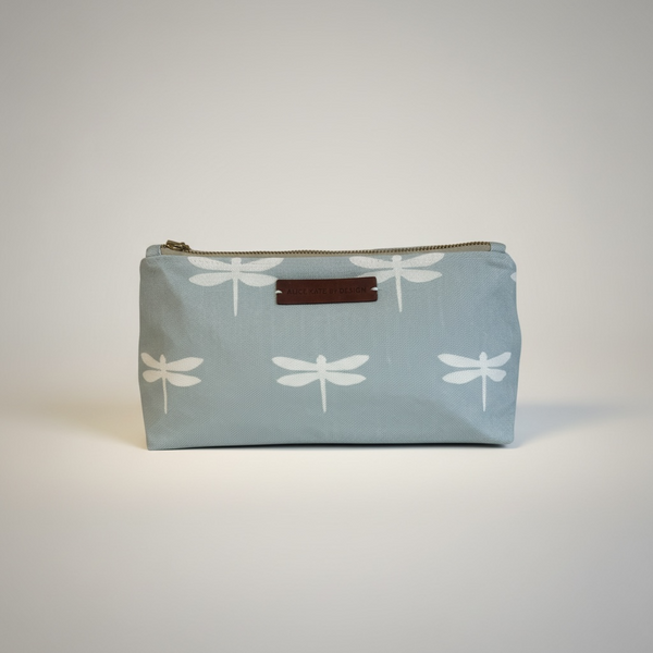 Washbag - Dragonfly White on Sky Blue