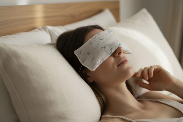 Eye Pillow Seagulls - Old Blue on Stone