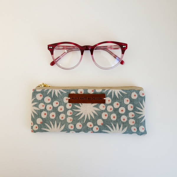 Sundance, Amalfi Blue & Rust on Stone Mini Pouch