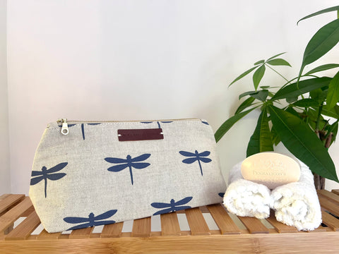 Washbag - Dragonfly Durlston Blue on Stone