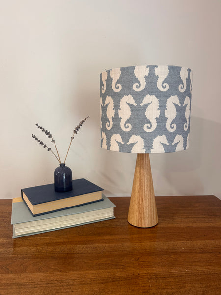 Shade + Base - Seahorse, Ivory on Amalfi Blue