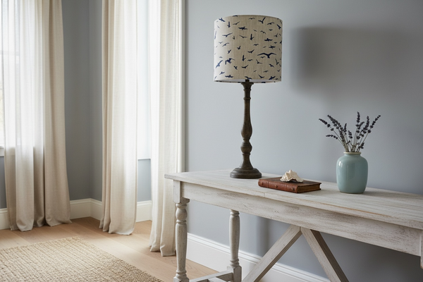 Lampshade Only - Peony & Sage Seagull Navy on Stone