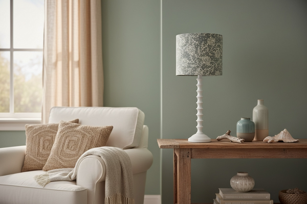 Lampshade Only - Peony & Sage Fidra Rain Blotch on Ivory