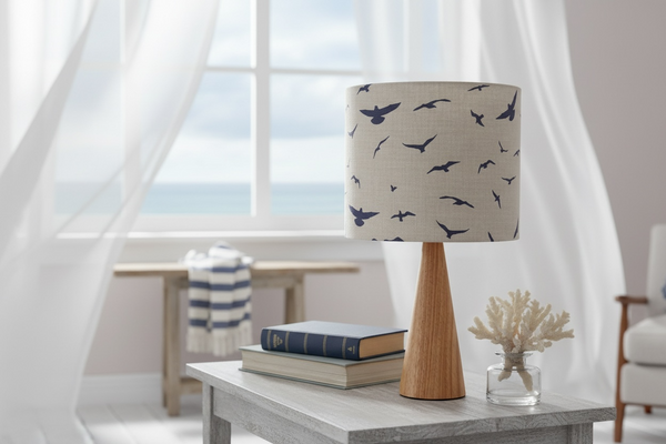 Shade + Base - Seagull, Navy on Stone