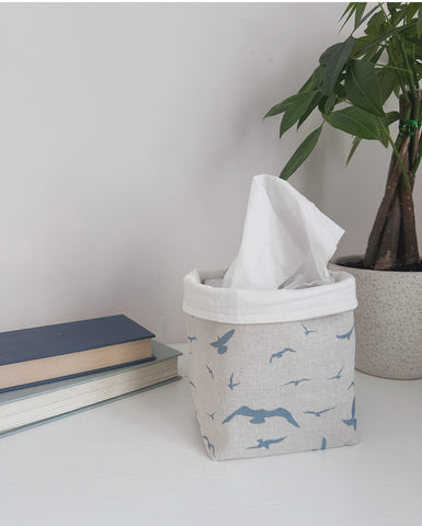 Fabric Pot ~ Seagulls Old Blue