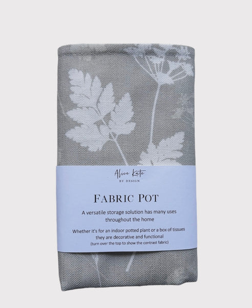 Fabric Pot ~ Cow Parsley