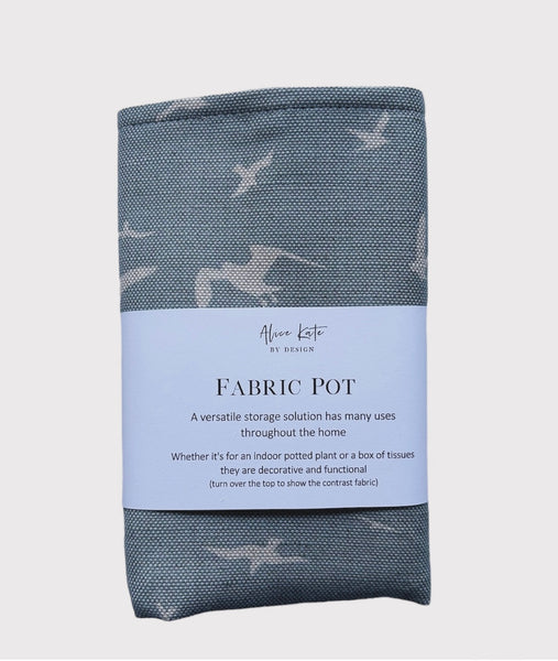 Fabric Pot ~ Seagulls Oatmeal