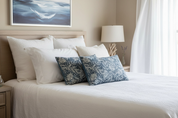 Fidra Pillow - Mussel Blotch on Ivory