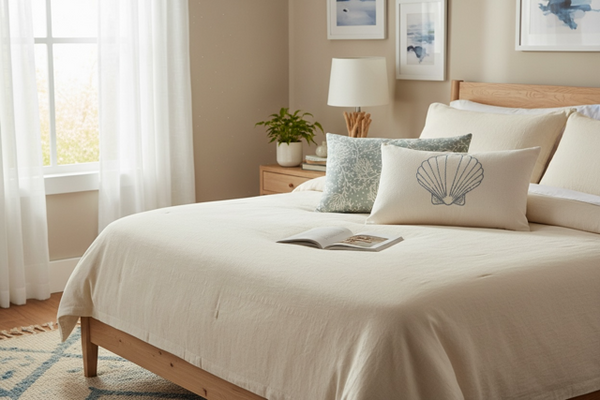 Fidra Pillow - Rain Blotch on Ivory