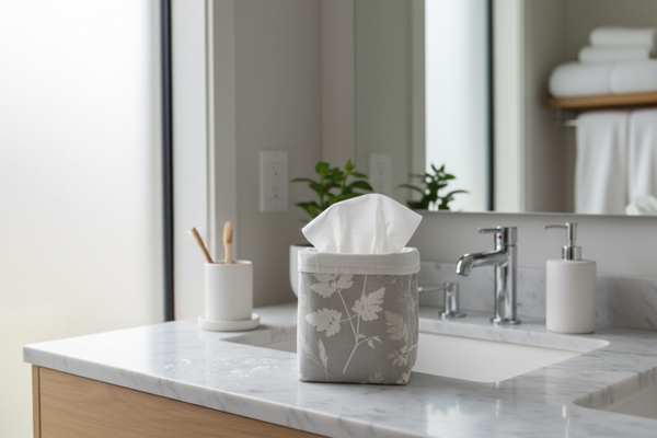 Fabric Pot ~ Cow Parsley