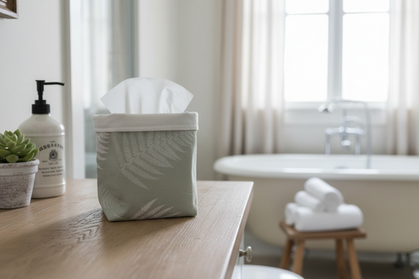 Fabric Pot ~ Ferns in Soft Moss