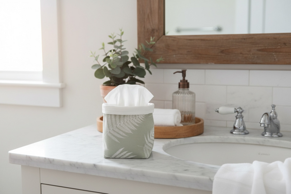 Fabric Pot ~ Ferns in Soft Moss