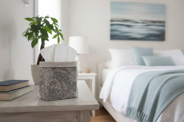 Fabric Pot ~ Fidra Rain Blotch on Dune