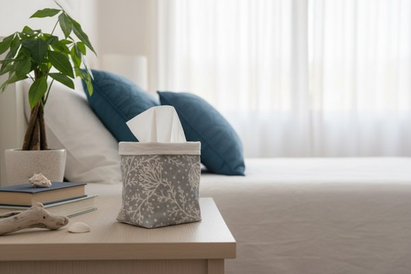 Fabric Pot ~ Fidra Rain Blotch on Dune