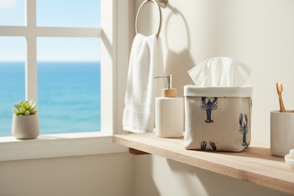 Fabric Pot ~ Blue Lobster